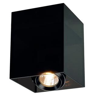 117221 ACRYLBOX GU10 SINGLE светильник накладной для лампы GU10 50Вт макс., черный, Marbel