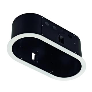 115611 AIXLIGHT® PRO, 2 FLAT FRAME ROUND корпус с рамкой для 2-х светильников MODULE, текстур.белый/ черный, Marbel