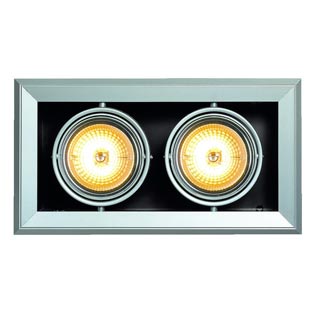 154022 AIXLIGHT®, MOD 2 QRB111 светильник встраиваемый для 2-х ламп QRB111 по 50Вт макс., серебр. / черный, Marbel