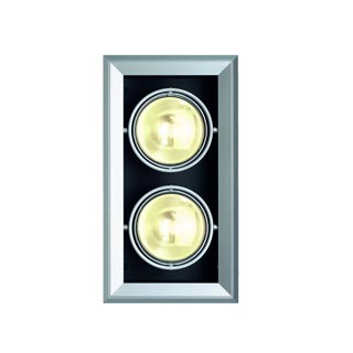 154062 AIXLIGHT®, MOD 2 ES111 светильник встраиваемый для 2-х ламп ES111 по 75Вт макс., серебристый/ черный, Marbel