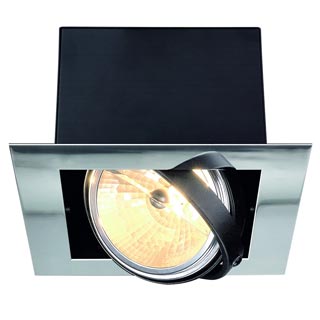 154622 AIXLIGHT® FLAT, SINGLE QRB111 светильник встраиваемый для лампы QRB111 50Вт макс., хром/ черный, Marbel