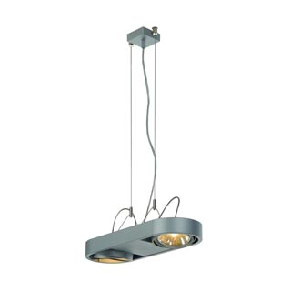 159024 AIXLIGHT® R DUO QRB111 светильник подвесной с ЭПН для 2-x ламп QRB111 по 50Вт макс., серебристый, Marbel