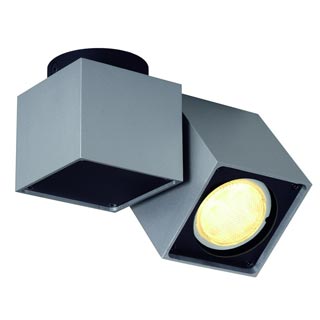151524 ALTRA DICE SPOT 1 светильник накладной для лампы GU10 50Вт макс., серебристый / черный, Marbel