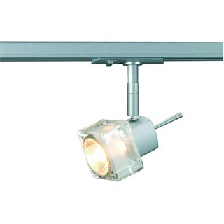 143502 1PHASE-TRACK, BLOX светильник для лампы GU10 50Вт макс., серебристый / стекло частично матовое, Marbel