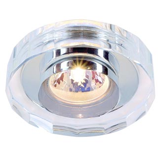 114921 CRYSTAL 2 светильник встраиваемый для лампы MR16 35Вт макс., хром/ стекло прозрачн. кристаллическое, Marbel