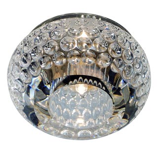 114931 CRYSTAL 8 светильник встраиваемый для лампы G4 20Вт макс., хром/ стекло прозрачное кристаллическое, Marbel