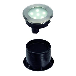 228401 DASAR® FLAT LED светильник встраиваемый IP67 c 6 белыми LED общ. 0.8Вт, сталь, Marbel