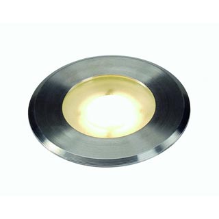 228412 DASAR FLAT 230V LED recessed ground spot, round, 4,3W LED, warmwhite, stainl. steel cover, Marbel
