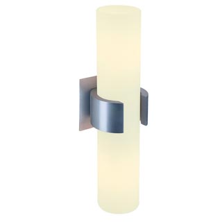 147529 DENA 2 светильник настенный для 2-x свечеобразных ламп E14 40Вт макс., алюминий / стекло белое, Marbel