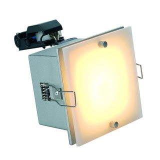 111252 FRAME DISTA GU10 светильник встраиваемый для лампы GU10 50Вт макс., серебристый / стекло матовое, Marbel