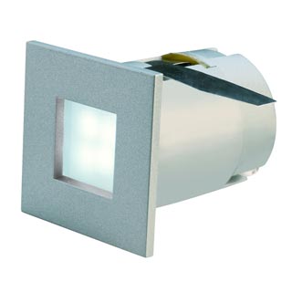 112711 MINI FRAME LED светильник встраиваемый со 4-мя белыми LED общ. мощностью 0.3Вт, серебристый, Marbel