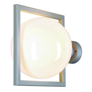 229502 GLOO OUTDOOR светильник накладной IP44 для лампы ELD E27 11Вт макс., серебристый / стекло белое, Marbel