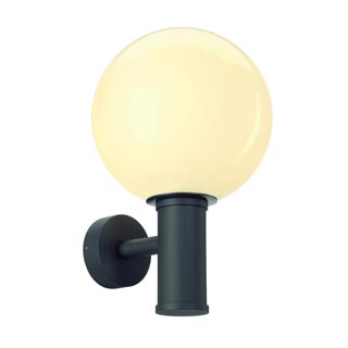 232005 GLOO PURE WALL светильник настенный IP44 для лампы ELT E27 20Вт макс, антрацит/ стекло белое, Marbel