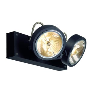 147260 KALU 2 светильник накладной с ЭПН для 2-x ламп QRB111 по 50Вт макс., матовый черный, Marbel