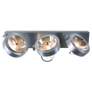 147276 KALU 3 светильник накладной с ЭПН для 3-x ламп QRB111 по 50Вт макс., матированный алюминий, Marbel