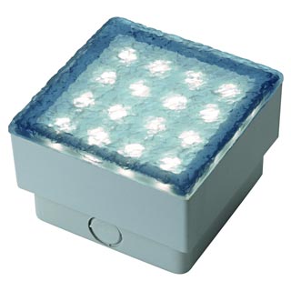 227341 LED TILE 10 светильник встраиваемый IP67 c 16-ю белыми LED, 3Вт, серебристый, Marbel