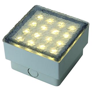 227342 LED TILE 10 светильник встраиваемый IP67 c 16-ю белыми теплыми LED, 3Вт, серебристый, Marbel