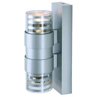 157224 LIMA UP-DOWN светильник настенный для 2-х ламп GU10 по 50Вт макс., серебристый / стекло прозрачное, Marbel