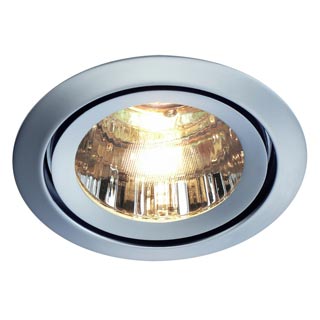 113317 LUZO 2 светильник встраиваемый для лампы MR16 50Вт макс., стекло прозрачное / матовый хром, Marbel