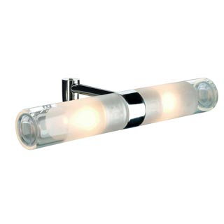 146390 MIBO CURVE светильник IP21 для зеркала (толщ. до 6.5мм) для 2x ламп G9 по 25Вт макс., хром/ част.мат, Marbel