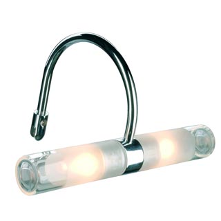 146392 MIBO STRAIGHT светильник IP21 для зеркала (толщ. до 6.5мм) для 2x ламп G9 по 25Вт макс., хром / част, Marbel
