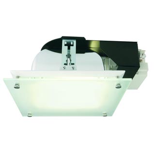 160022 QUOR 52 GLASS F светильник встраиваемый с ЭПРА для 2-х ламп TC-DE G24q-3 по 26Вт, белый, Marbel