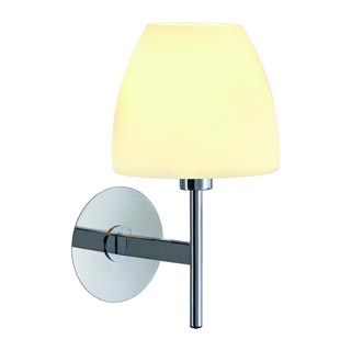 146922 RIOTTE WALL светильник настенный для лампы Е14 40Вт макс., хром/ стекло белое, Marbel