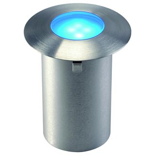 227467 TRAIL-LITE светильник встраиваемый IP65 c 4-мя синими LED 0.3Вт, сталь/ стекло матовое, Marbel