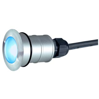 228337 POWER TRAIL-LITE ROUND светильник встраив. IP67 c синим PowerLED 1Вт, сталь/ стекло матовое, Marbel